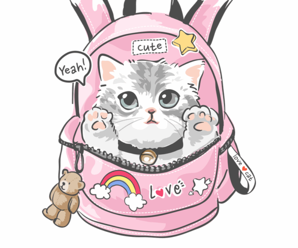 Backpack Cat - Kawaii Style