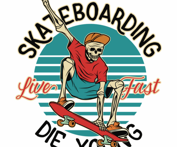 Skateboarding Skeleton - Radical Ride