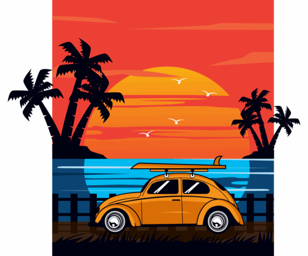 VW Beetle - Sunset Surf