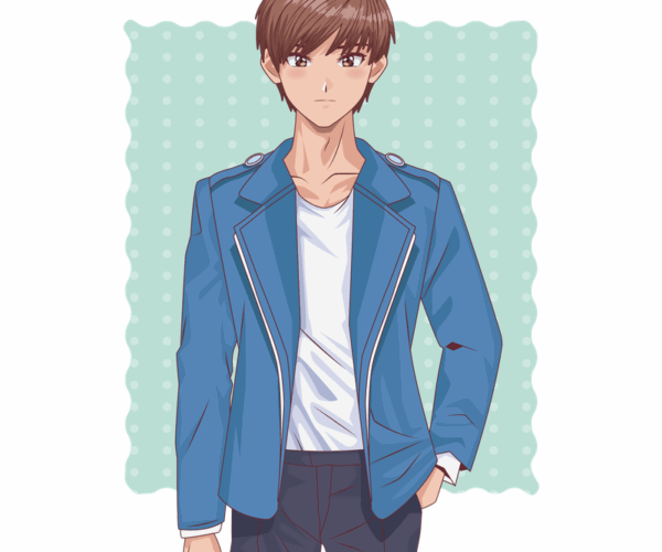 Anime Boy - Casual Blue Jacket