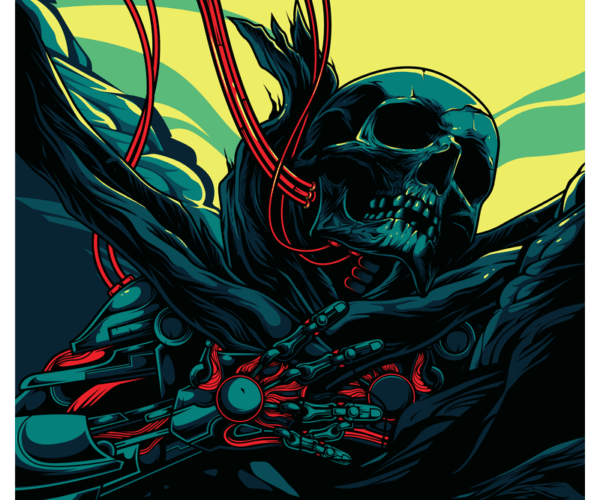 Cybernetic Skull - Futuristic Undead