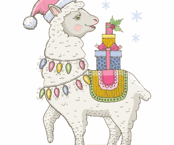 Christmas Llama - Festive Celebration