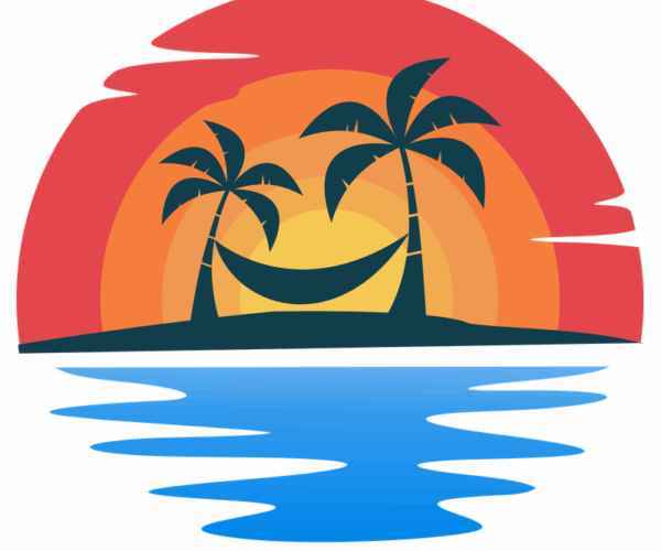 Tropical Getaway - Hammock Sunset Scene