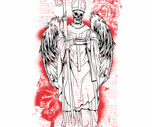 Winged Skeleton Priest - Inked Angel of Death