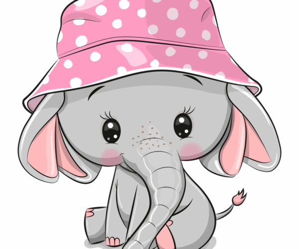 Baby Elephant - Polka Dot Hat