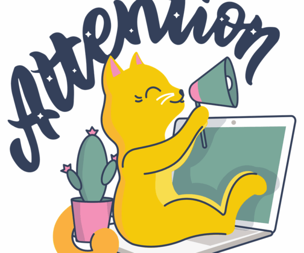 Attention Cat - Megaphone Message