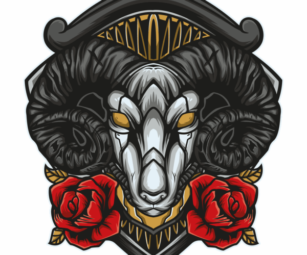 Robotic Ram - Floral Cyberpunk
