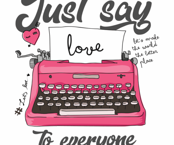 Pink Typewriter - Love Note