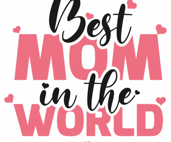 Best Mom - Hearts Typography