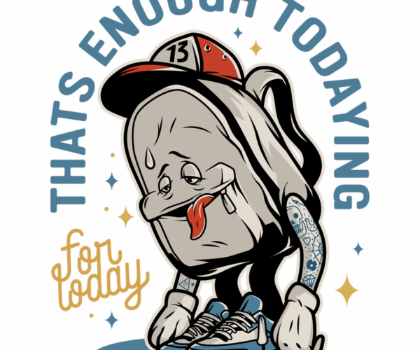 Exhausted Backpack - Cartoon Tiredness