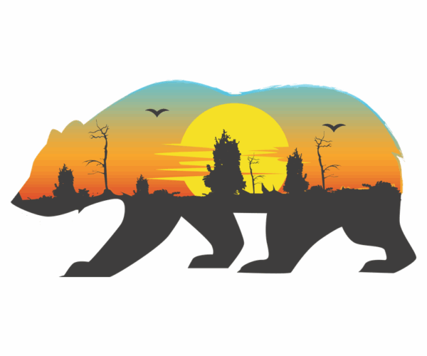 Sunset Silhouette - Bear in Nature