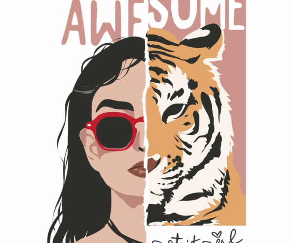 Fierce and Fabulous - Woman-Tiger Fusion