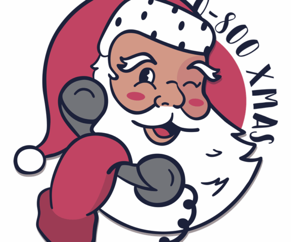 Santa on Call - Vintage Christmas Design