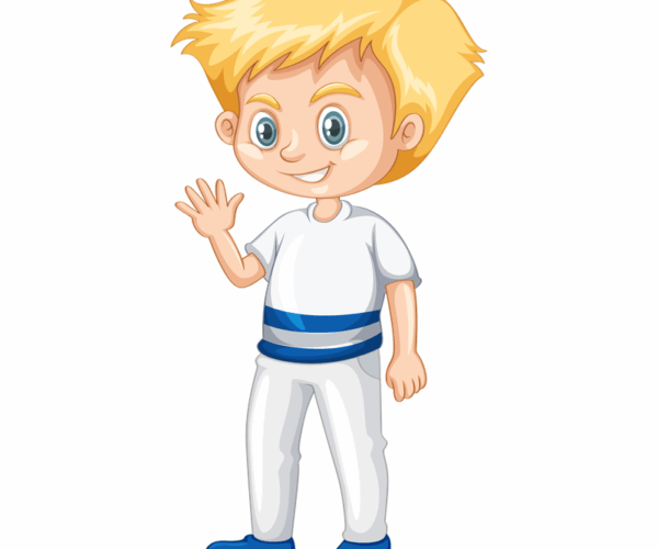 Waving Boy - Cheerful Design