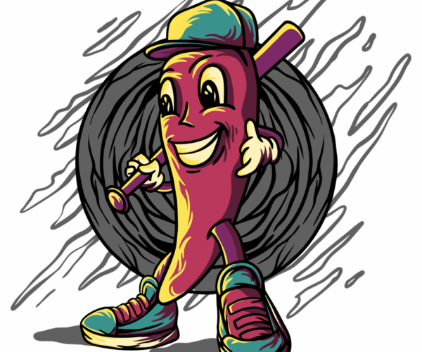Spicy Slugger - Cartoon Pepper Mascot