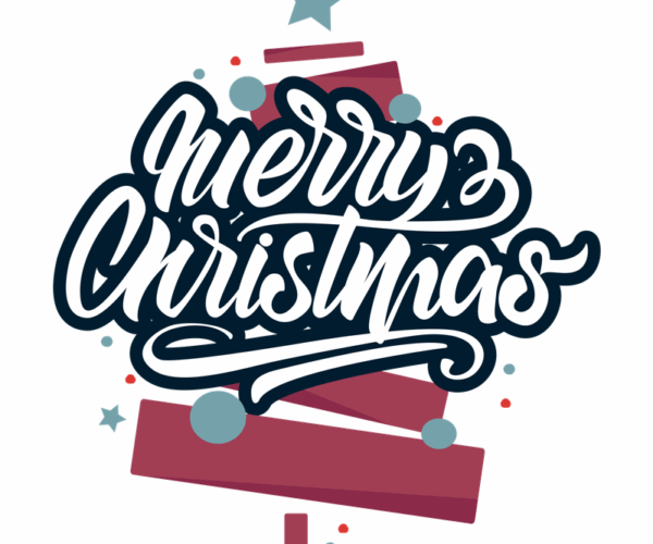 Merry Christmas - Ribbon Tree Design