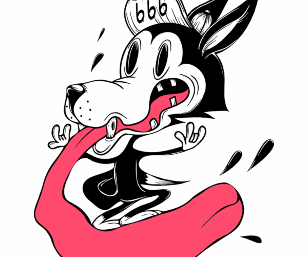 Cartoon Wolf + Quirky Outburst