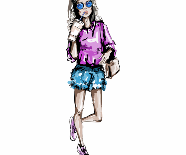 Street Style Sketch - Casual Chic