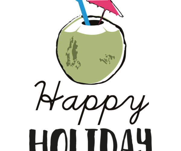 Coconut Drink - Happy Holiday Design