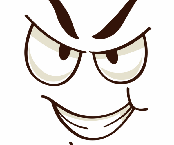 Mischievous Grin - Cartoon Villain Expression