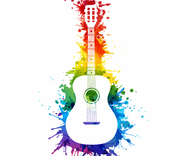Rainbow Guitar - Artistic Splash