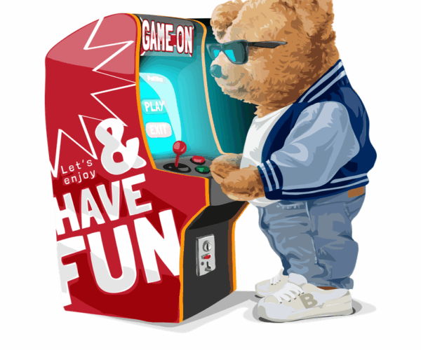 Arcade Teddy - Gamer Bear Design