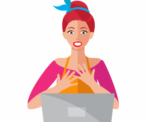 Surprised Woman + Laptop Expression