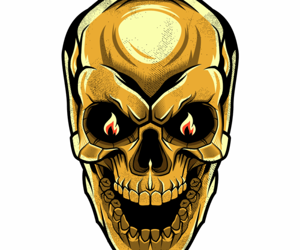 Fiery Skull - Vector Illustration