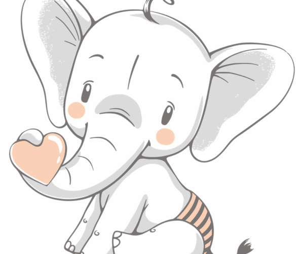 Baby Elephant - Heart Holder