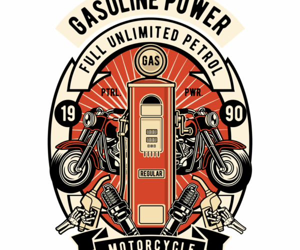 Gasoline Power - Motorcycle Emblem