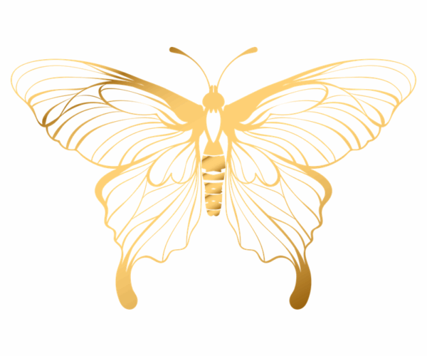 Golden Butterfly - Elegant Outline