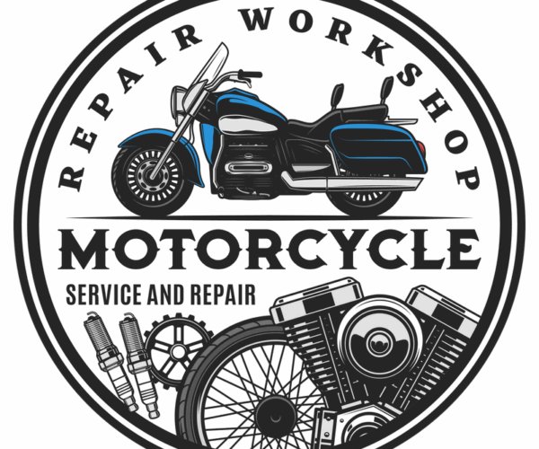Motorcycle Repair - Vintage Workshop Logo