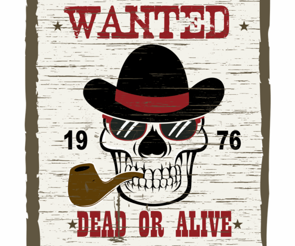 Skeleton Cowboy - Vintage Western Poster
