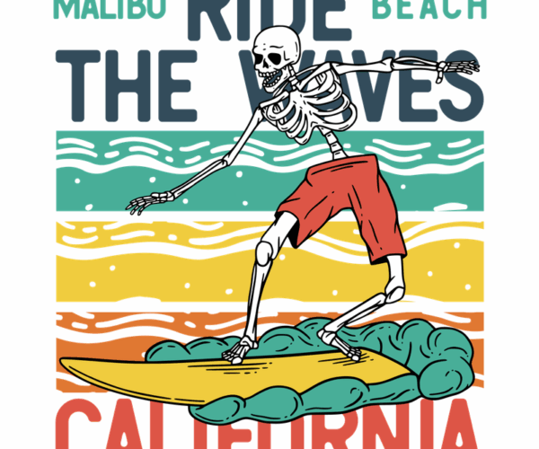 Surfing Skeleton - Beach Vibes
