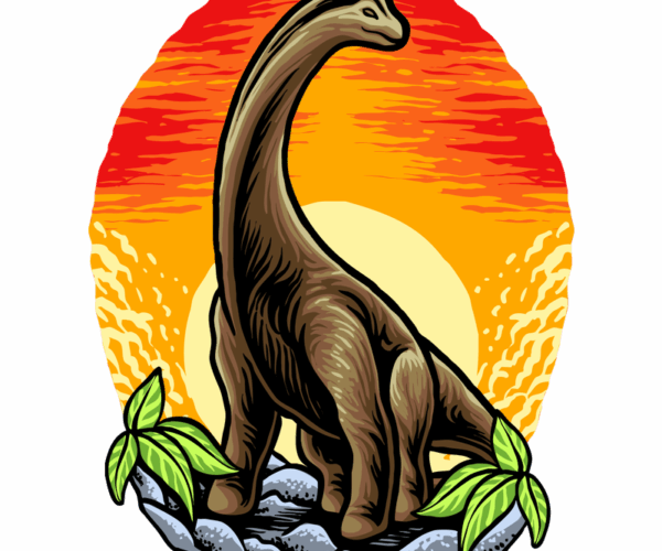 Brachiosaurus - Sunset Silhouette