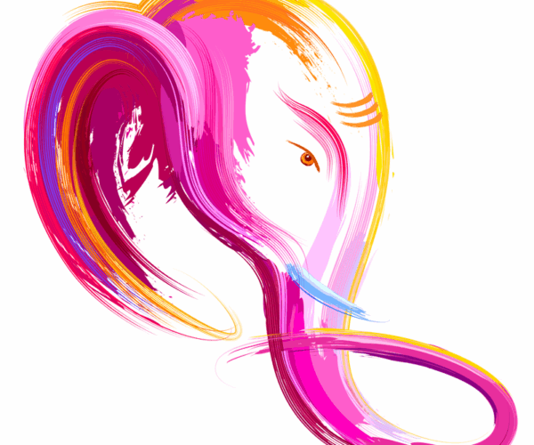 Colorful Ganesha - Brushstroke God