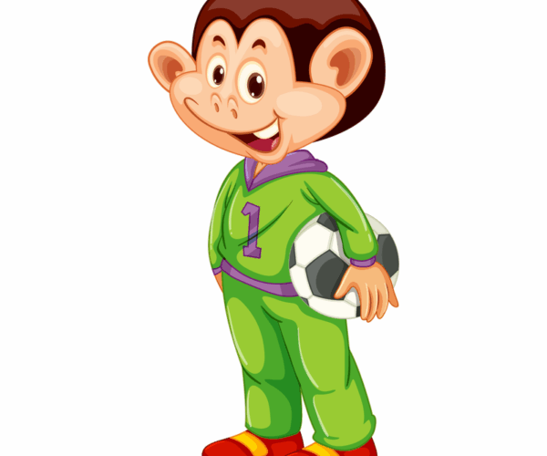 Cartoon Monkey - Soccer Star