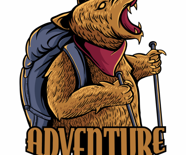 Adventurous Bear - Wilderness Trekker