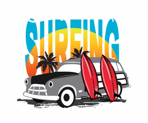 California Surfing - Vintage Car Edition
