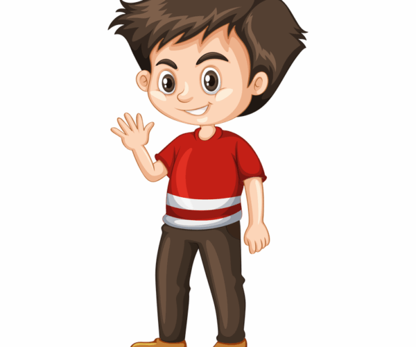 Cheerful Kid - Waving Hello