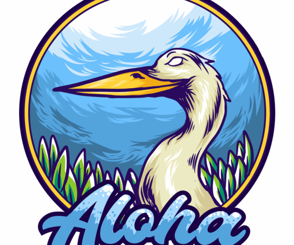 Aloha Heron - Tropical Greeting