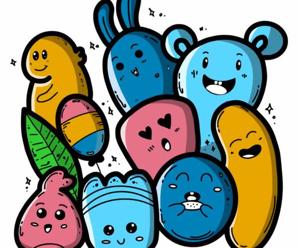 Doodle Crew - Colorful Character Mashup