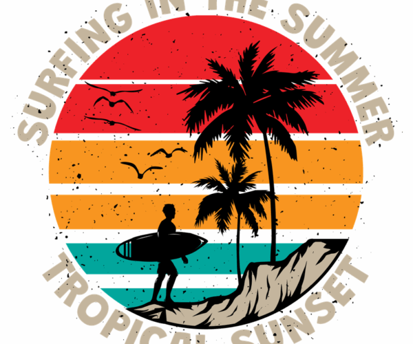 Tropical Surfer - Sunset Vibes Design