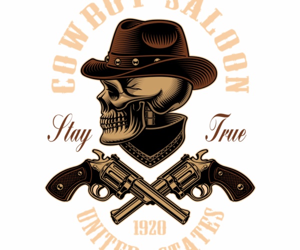 Cowboy Saloon - Skull & Revolvers
