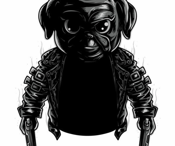 Gangster Pug - Tough Pup Design