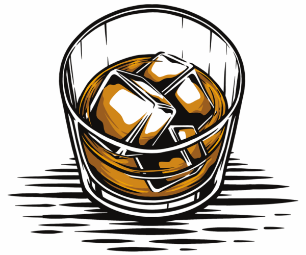 Whiskey Rocks - Vintage Illustration