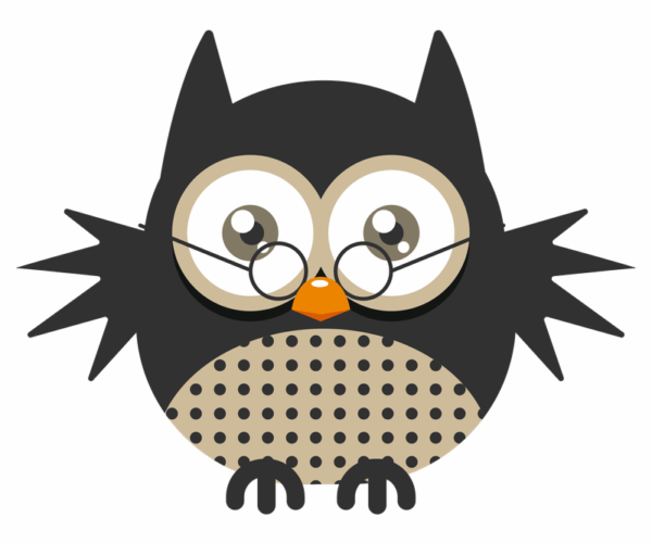 Academic Owl - Bookish Cartoon
