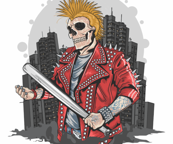 Punk Skeleton - Urban Rioteer