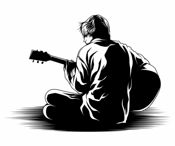 Guitar Player - Silhouette Art
