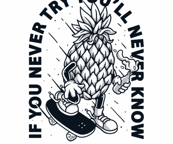 Pineapple Skater - Motivational Cartoon